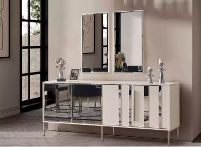 Luxury Sideboard with Mirror White Chest of drawers Modern Furniture Design Set new